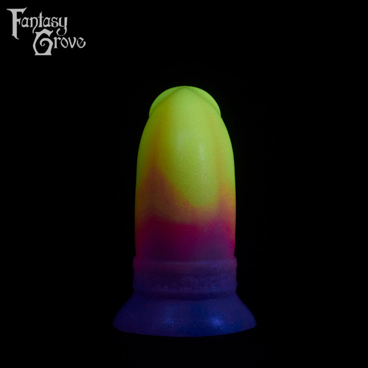 A fantasy sex toy on a black background with the Fantasy Grove logo in the upper left corner