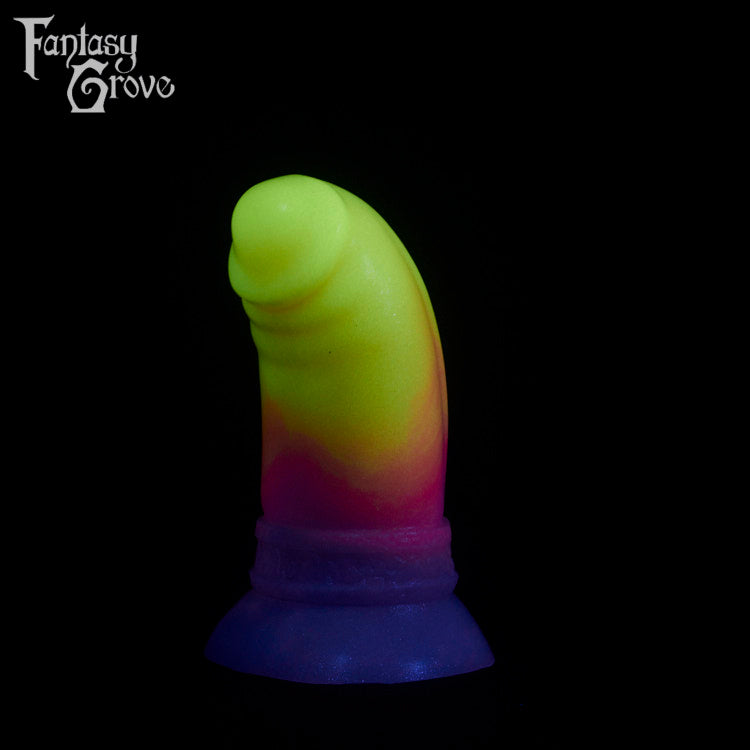 A fantasy sex toy on a black background with the Fantasy Grove logo in the upper left corner