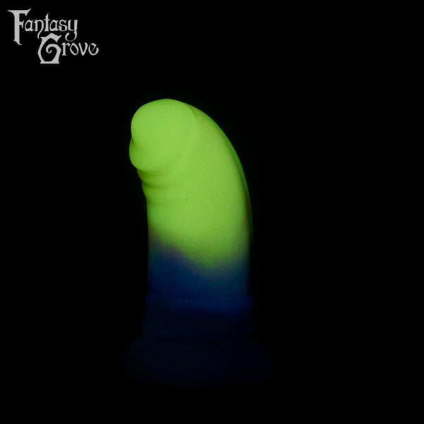 A fantasy sex toy on a black background with the Fantasy Grove logo in the upper left corner