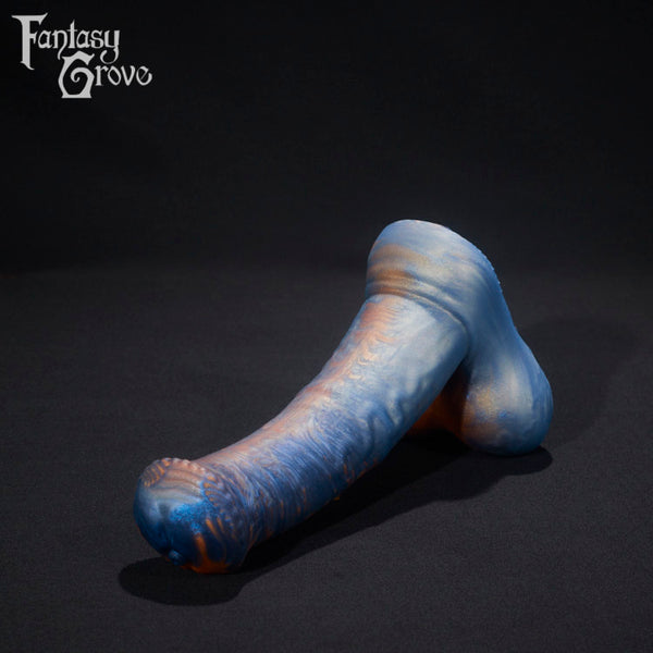 A fantasy sex toy on a black background with the Fantasy Grove logo in the upper left corner 