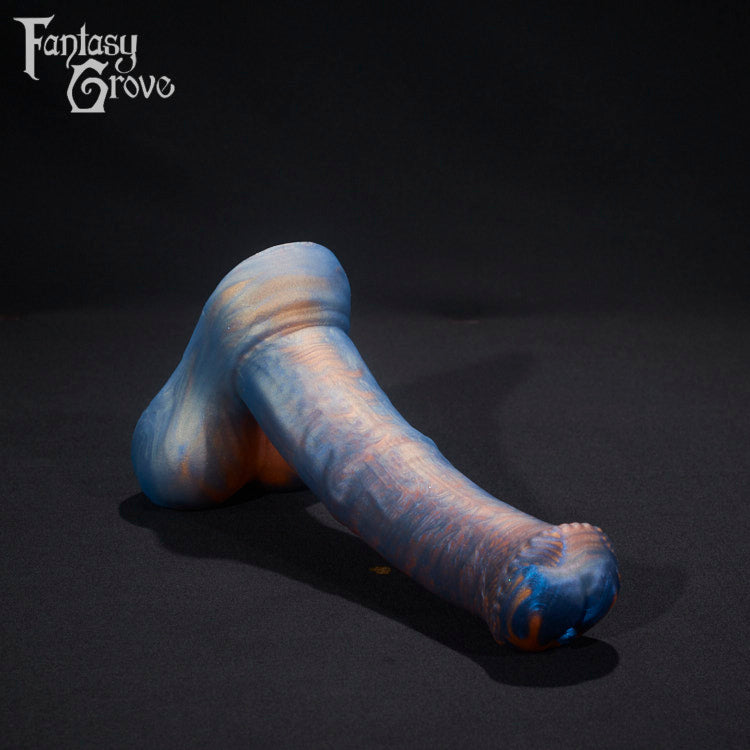 A fantasy sex toy on a black background with the Fantasy Grove logo in the upper left corner 