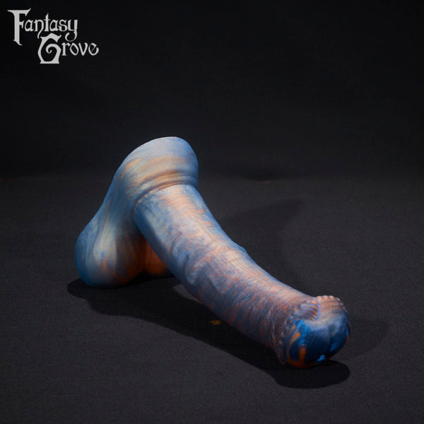 A fantasy sex toy on a black background with the Fantasy Grove logo in the upper left corner 