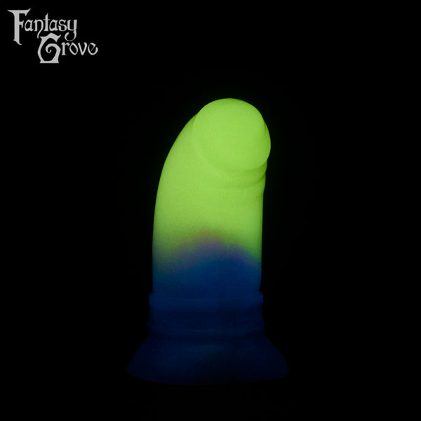 A fantasy sex toy on a black background with the Fantasy Grove logo in the upper left corner
