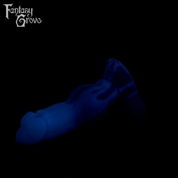 A fantasy sex toy on a black background with the Fantasy Grove logo in the upper left corner