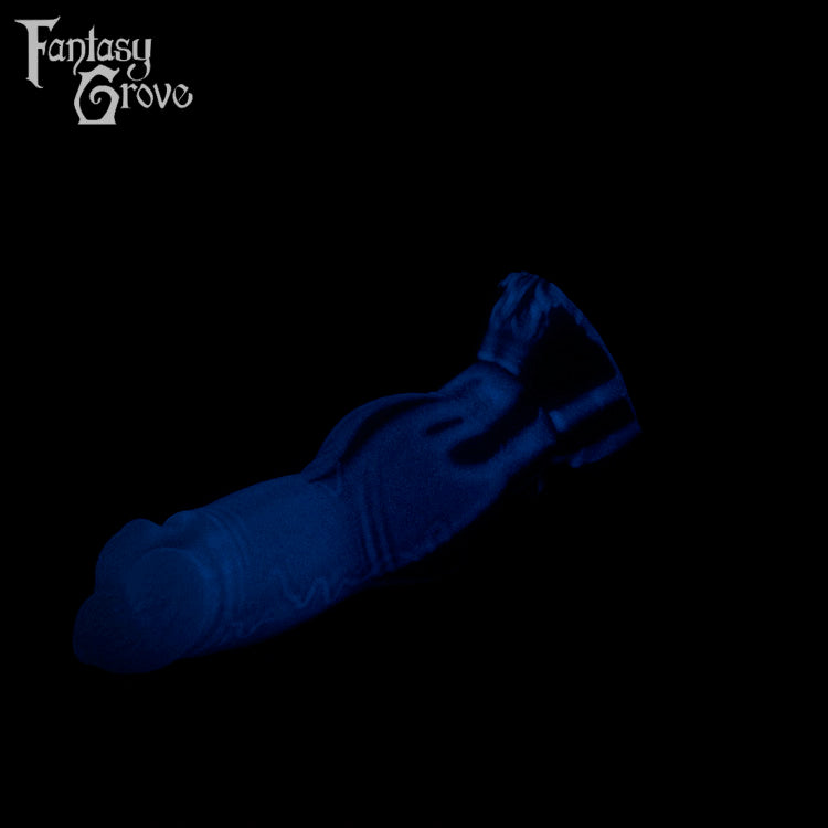 A fantasy sex toy on a black background with the Fantasy Grove logo in the upper left corner