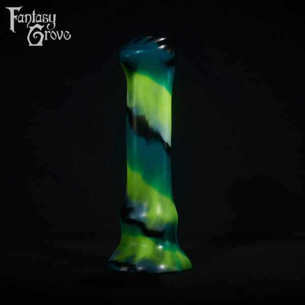 A fantasy sex toy on a black background with the Fantasy Grove logo in the upper left corner