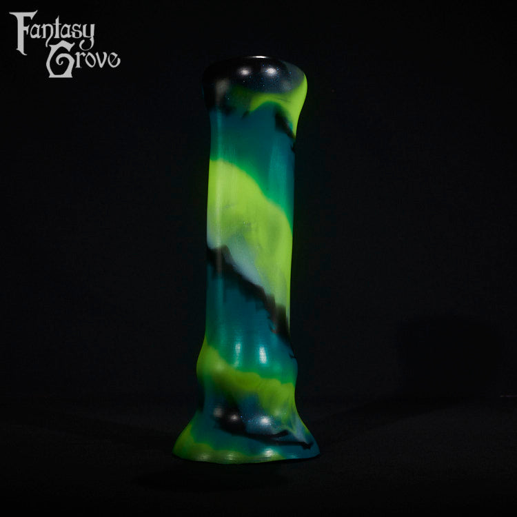A fantasy sex toy on a black background with the Fantasy Grove logo in the upper left corner
