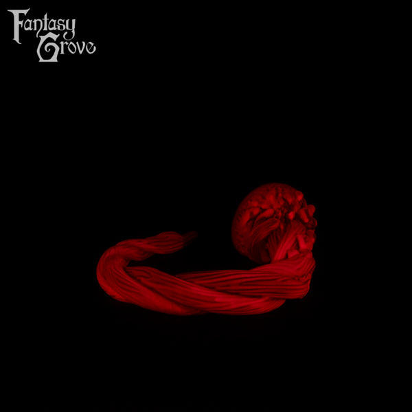 A Fantasy Grove sex toy on a black background with a logo in the upper left corner
