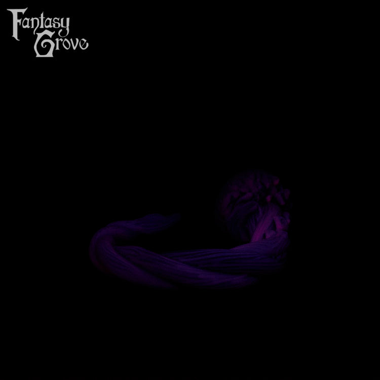 A Fantasy Grove sex toy on a black background with a logo in the upper left corner