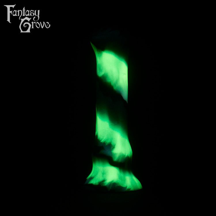 A fantasy sex toy on a black background with the Fantasy Grove logo in the upper left corner