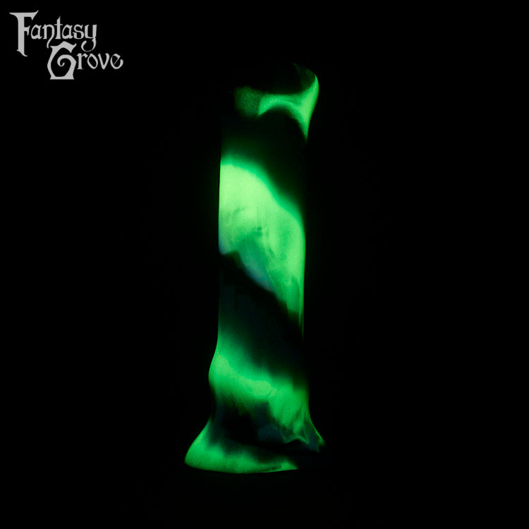 A fantasy sex toy on a black background with the Fantasy Grove logo in the upper left corner