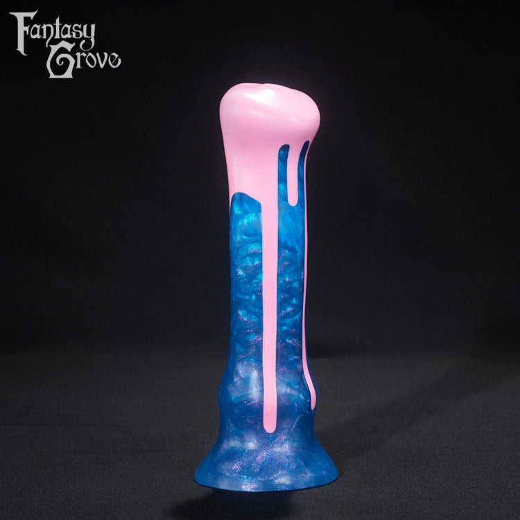 A fantasy sex toy on a black background with the Fantasy Grove logo in the upper left corner 