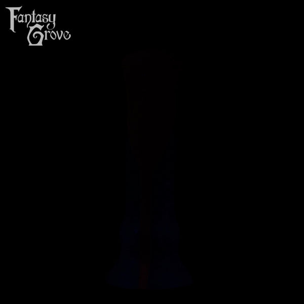 A fantasy sex toy on a black background with the Fantasy Grove logo in the upper left corner 