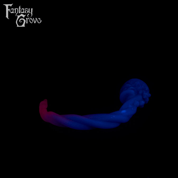 A fantasy sex toy on a black background with the Fantasy Grove logo in the upper left corner