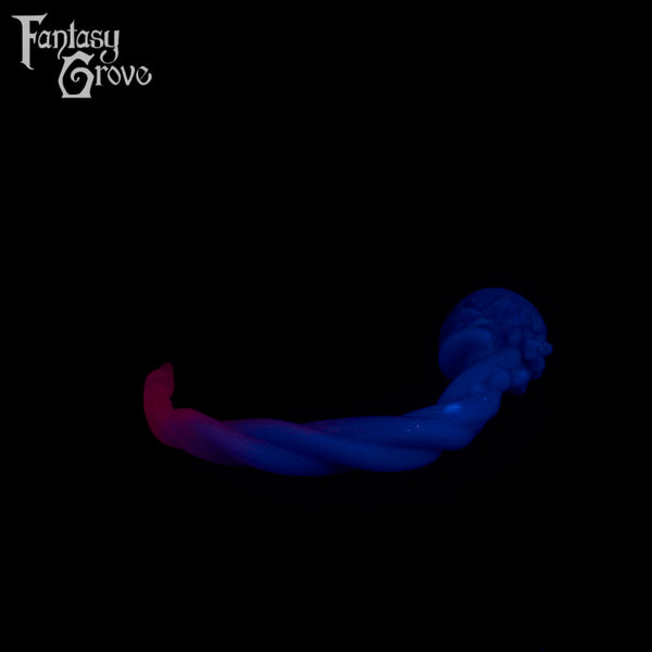 A fantasy sex toy on a black background with the Fantasy Grove logo in the upper left corner