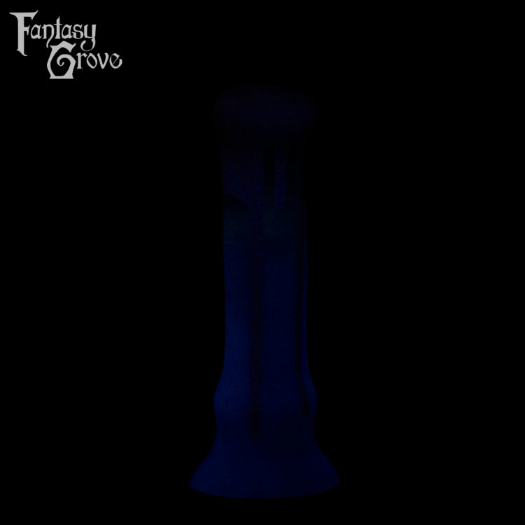 A fantasy sex toy on a black background with the Fantasy Grove logo in the upper left corner 