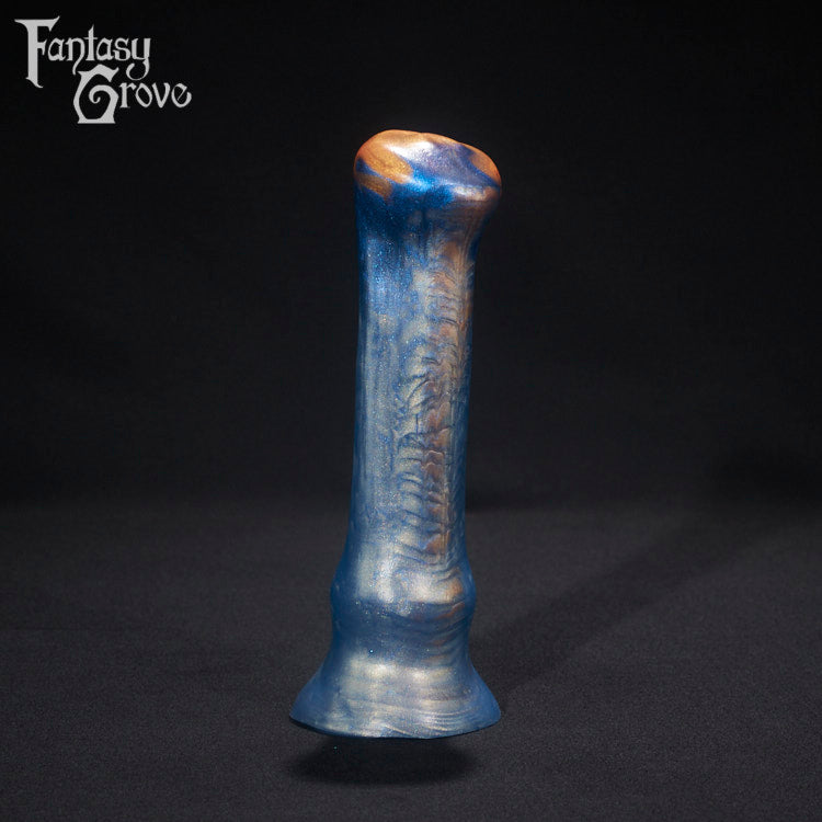 A fantasy sex toy on a black background with the Fantasy Grove logo in the upper left corner 