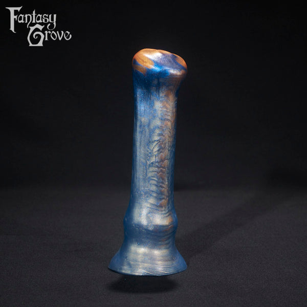 A fantasy sex toy on a black background with the Fantasy Grove logo in the upper left corner 