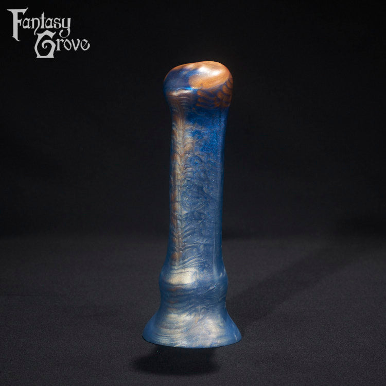 A fantasy sex toy on a black background with the Fantasy Grove logo in the upper left corner 
