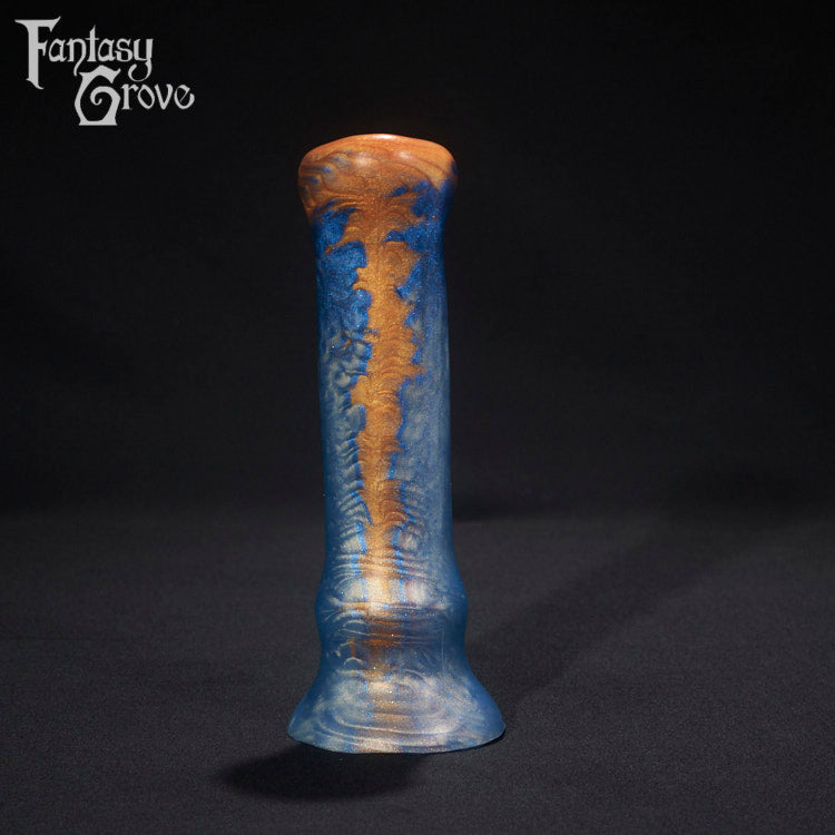 A fantasy sex toy on a black background with the Fantasy Grove logo in the upper left corner 