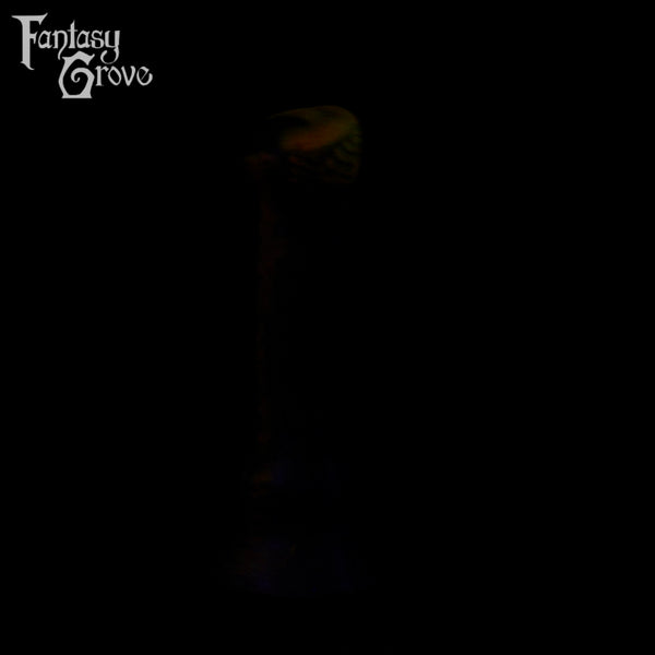 A fantasy sex toy on a black background with the Fantasy Grove logo in the upper left corner 