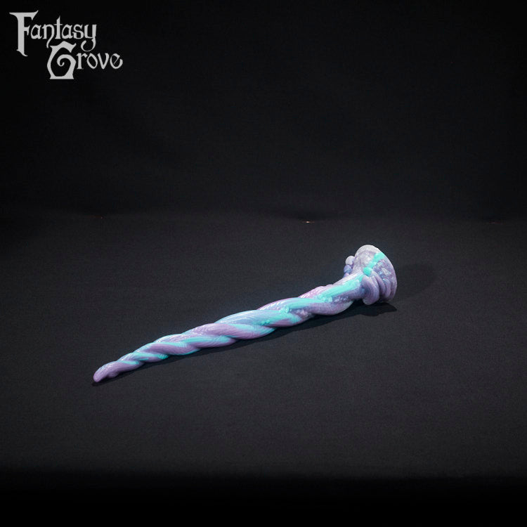 A fantasy sex toy on a black background with the Fantasy Grove logo in the upper left corner 